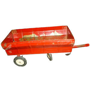 Vintage ERTL‎ 2264A diecast metal flat bed farm hay wagon Red